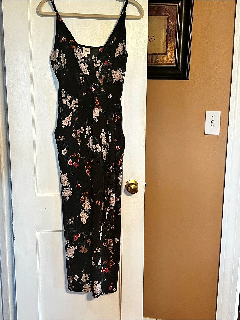 KaiLeigh Rochelle Knit Jumpsuit Floral Jumpsuit in Black & Red